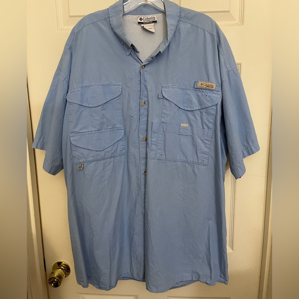 Columbia Men's Light Blue Mesh Shirt XXL